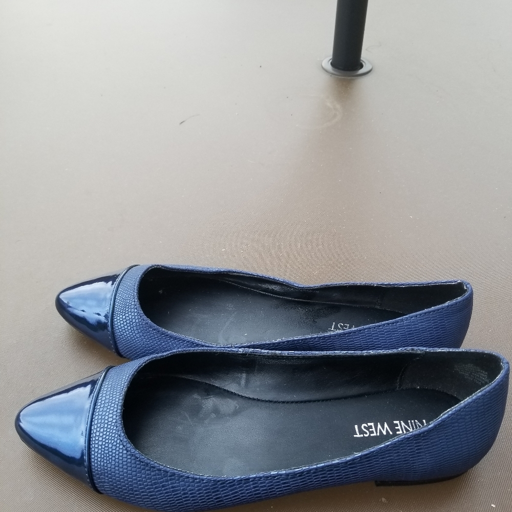 Blue Nine West pointed toe flats